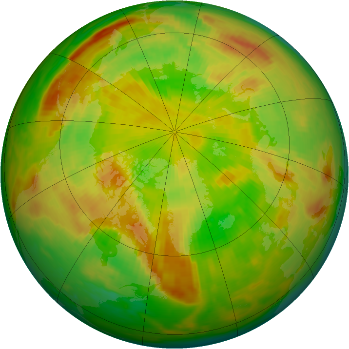 Arctic ozone map for 27 May 1991